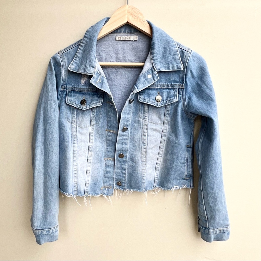 Noble U Women’s Jean Jacket Cropped size Small